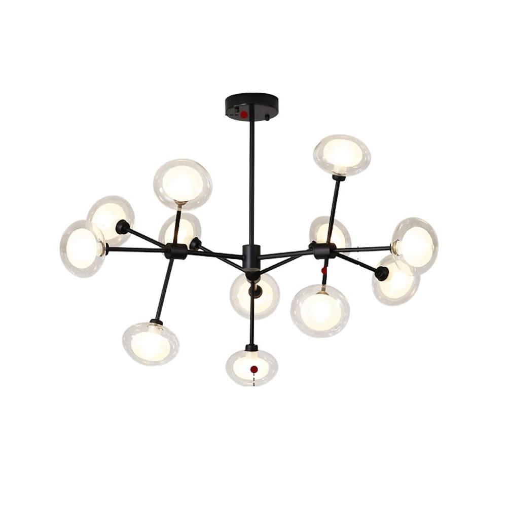 Sputnik Globe Chandelier with 12 LED Bulbs - Metal & Glass