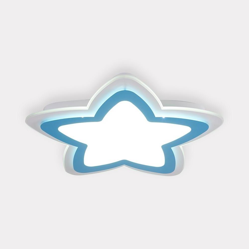 Star Shape White LED Flush Mount Ceiling Light – Modern Metal Fixture