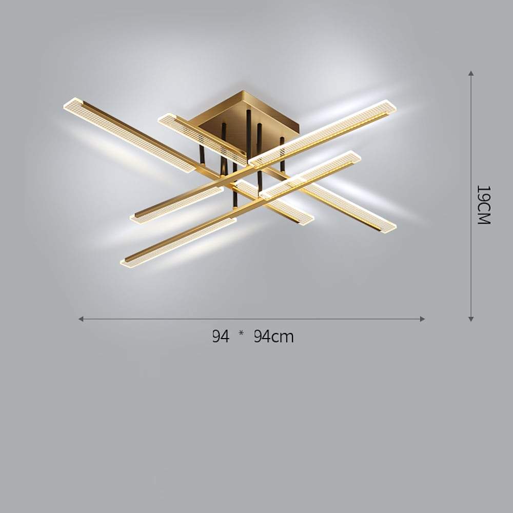 Modern Linear LED Flush Mount Ceiling Light with Metal Frame
