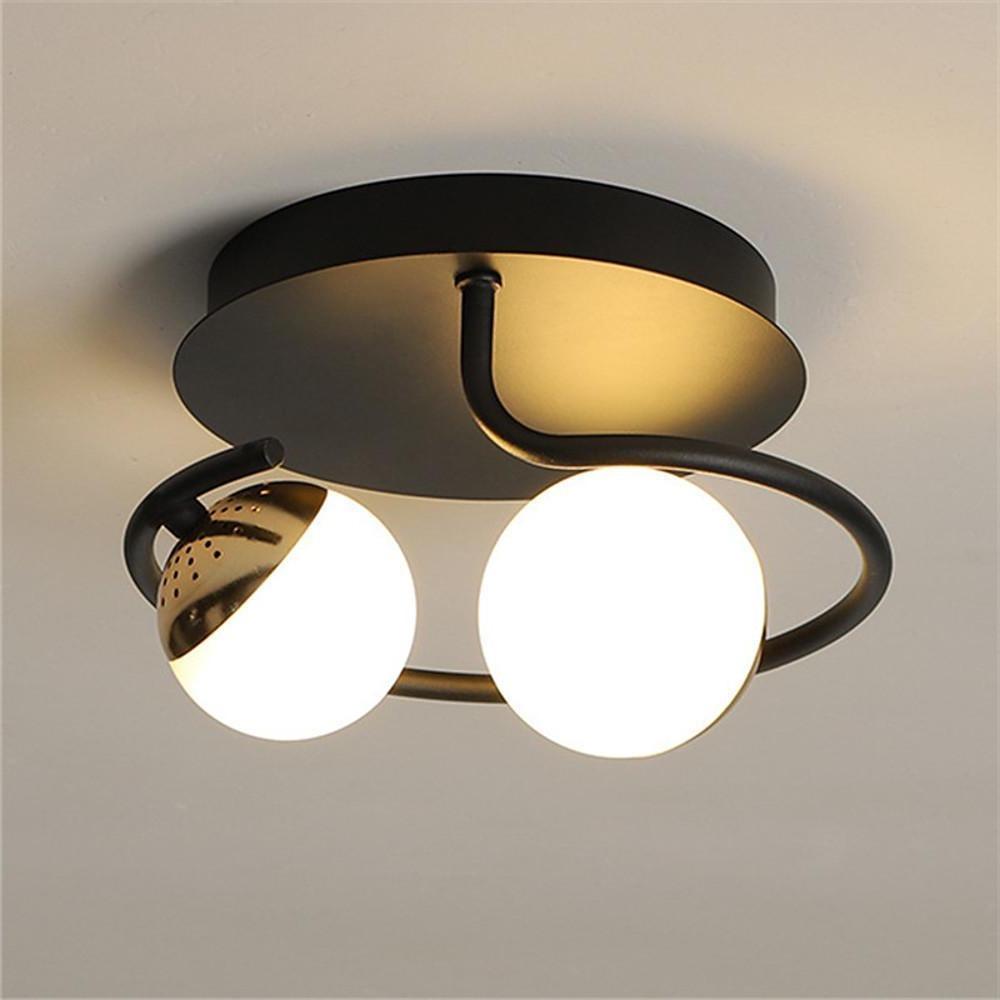 2-Light Globe LED Flush Mount Ceiling Light - Modern Nordic Style