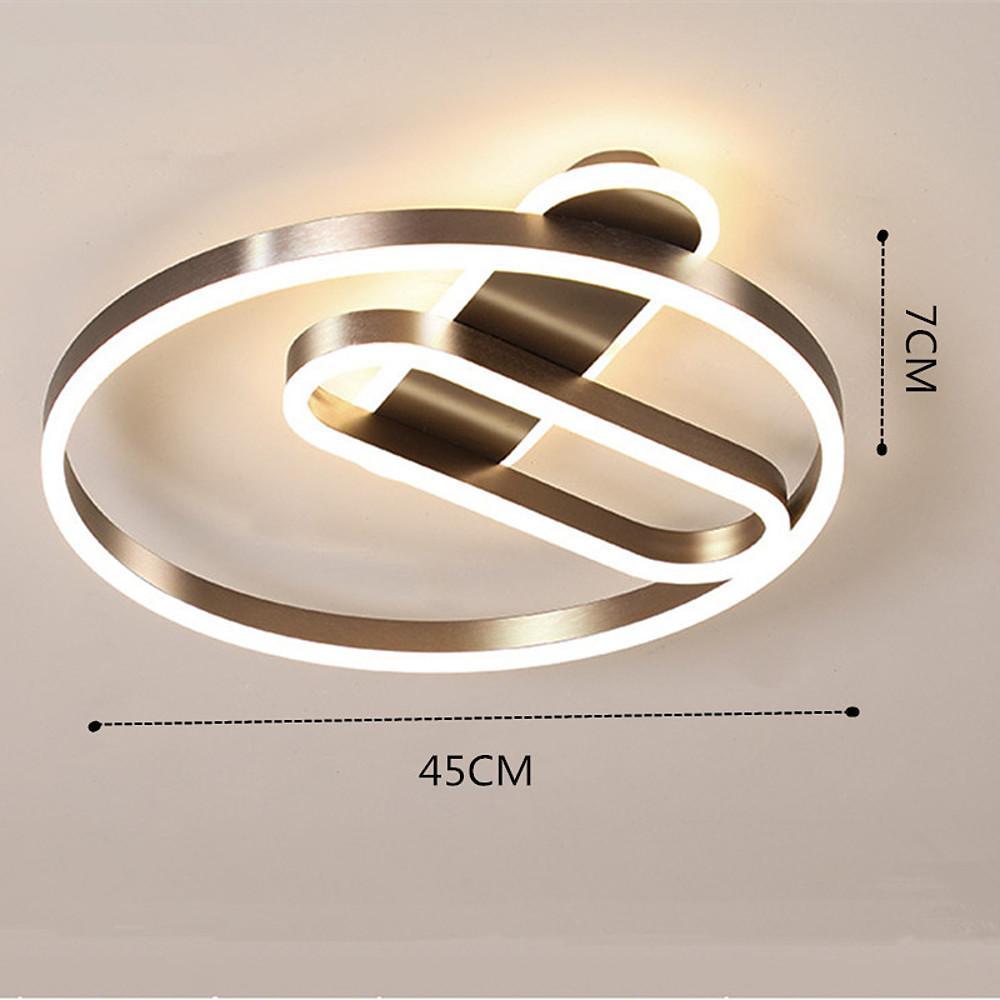 Geometric Circle LED Flush Mount Ceiling Light - Modern Metal