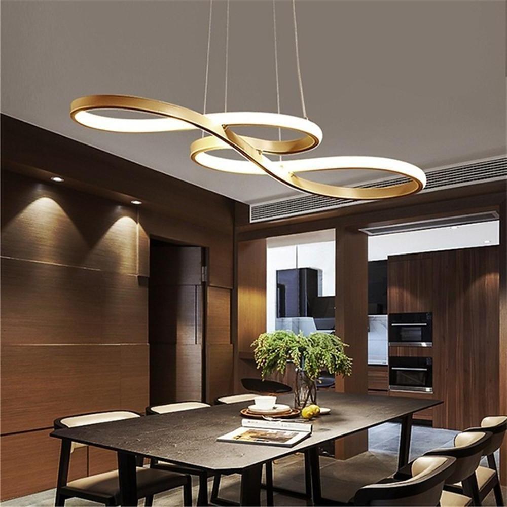 Modern Geometric Wave Chandelier Metal Silica Gel Ceiling Light