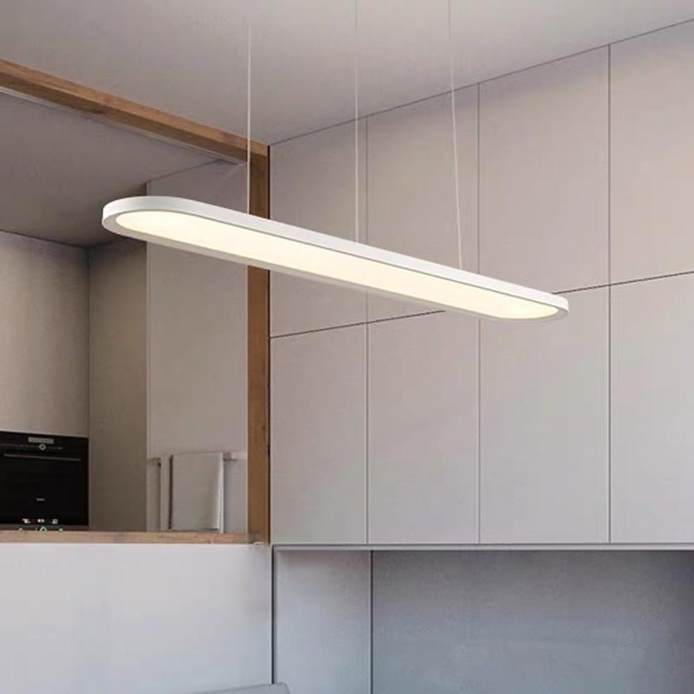 Modern Oval LED Pendant Light – Metal & Acrylic Ceiling Fixture