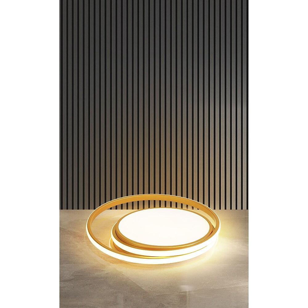 Modern Circular LED Flush Mount Ceiling Light – Acrylic & Aluminum