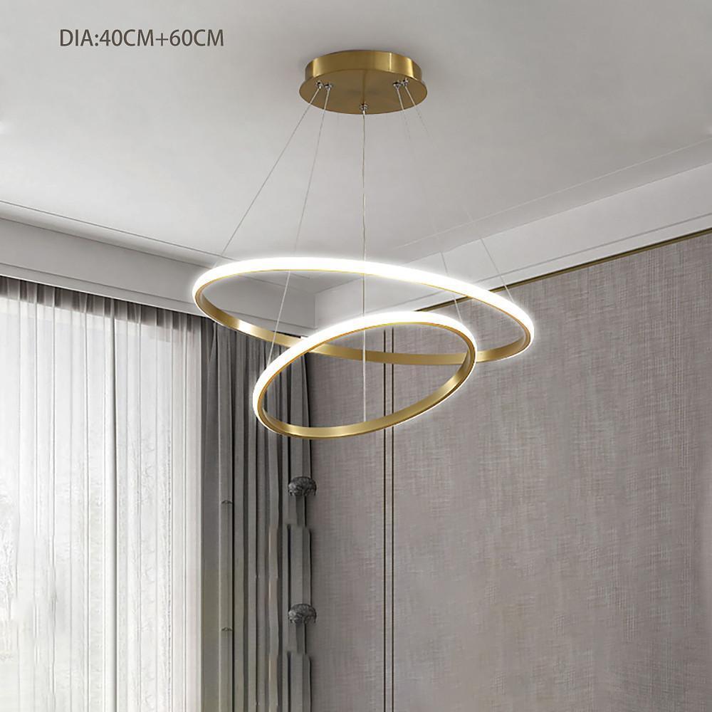 Modern Multi-Ring LED Pendant Light - Aluminum & Acrylic Chandelier
