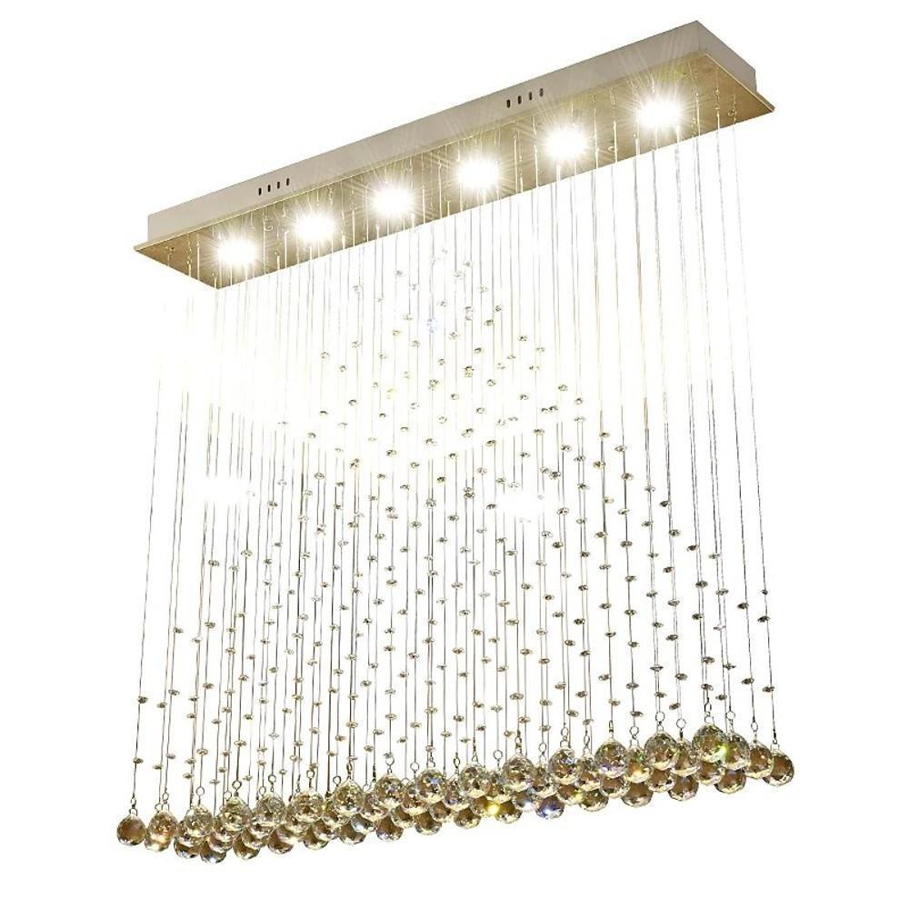 Crystal Flush Mount LED Chandelier - Modern Ambient Lighting