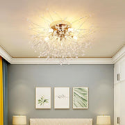 5-Light Crystal Flush Mount Ceiling Light Modern Firework Design