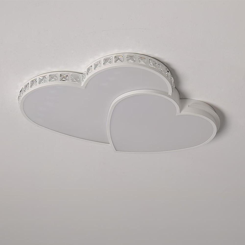 Double Heart Flush Mount Ceiling Light Gold Acrylic Dimmable LED