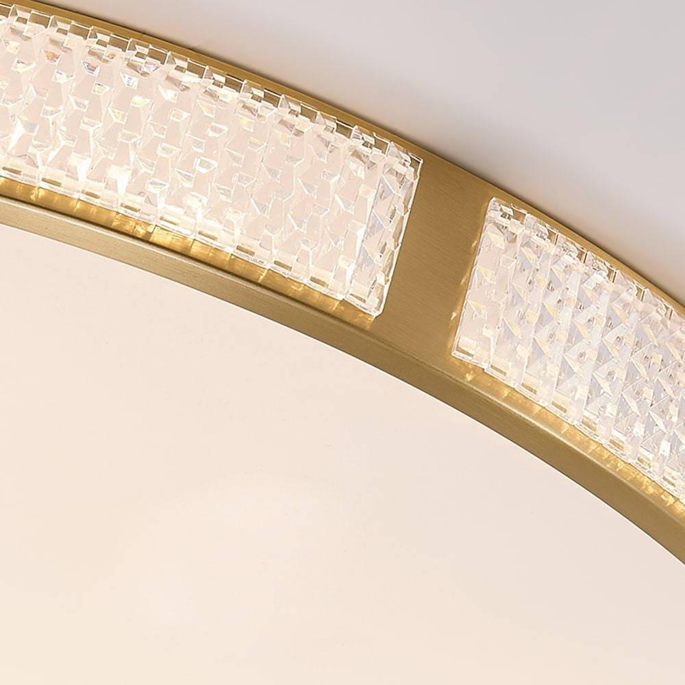 Nordic Circular Copper Flush Mount Ceiling Light with Acrylic Shade