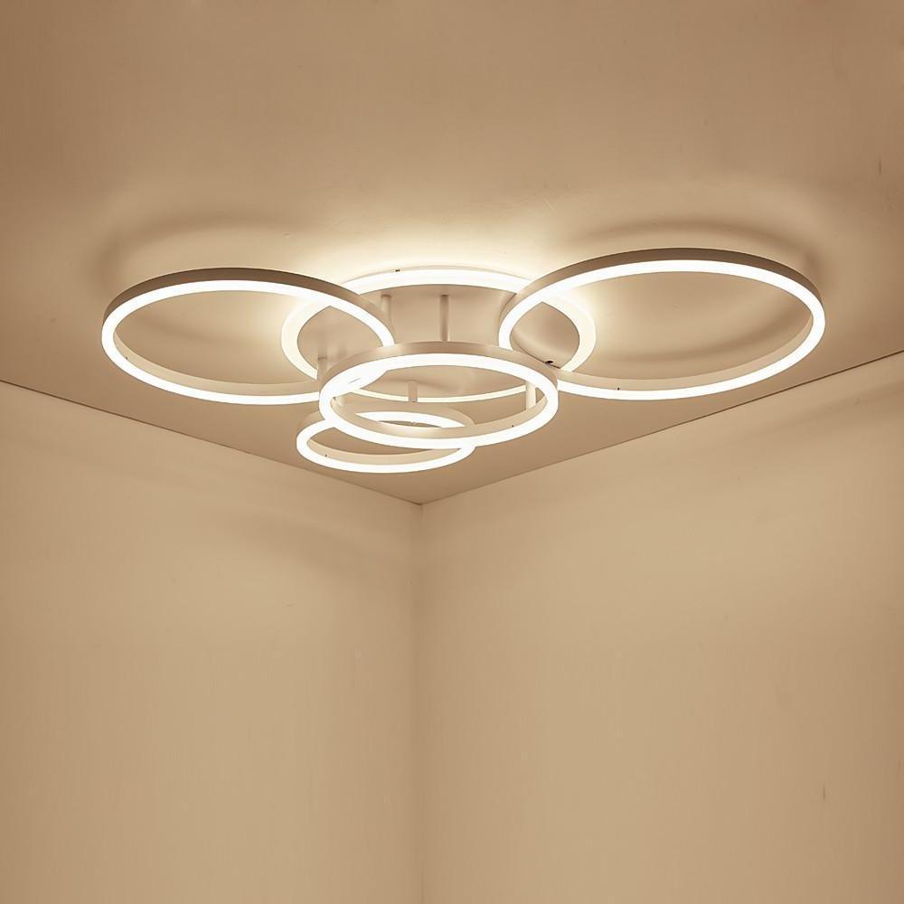 Modern Circular LED Flush Mount Ceiling Light with Remote Dimmable