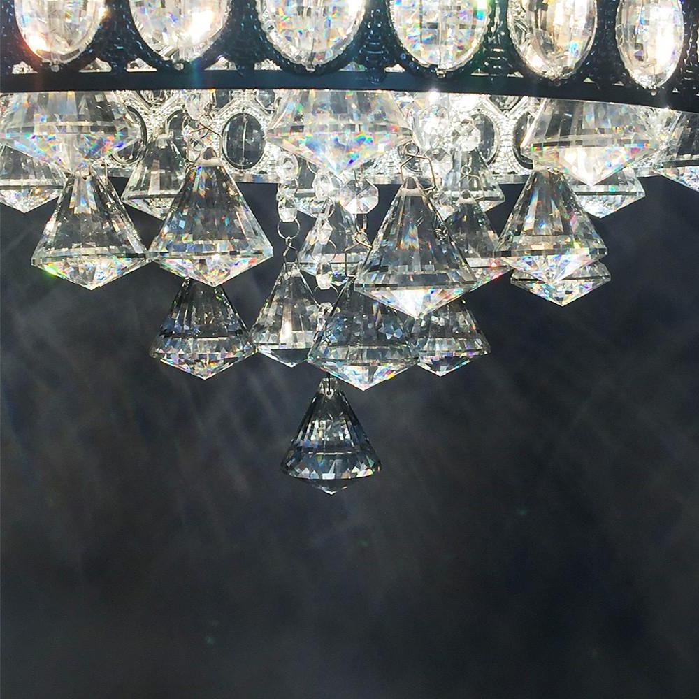 4-Light Crystal Drum Flush Mount Ceiling Chandelier