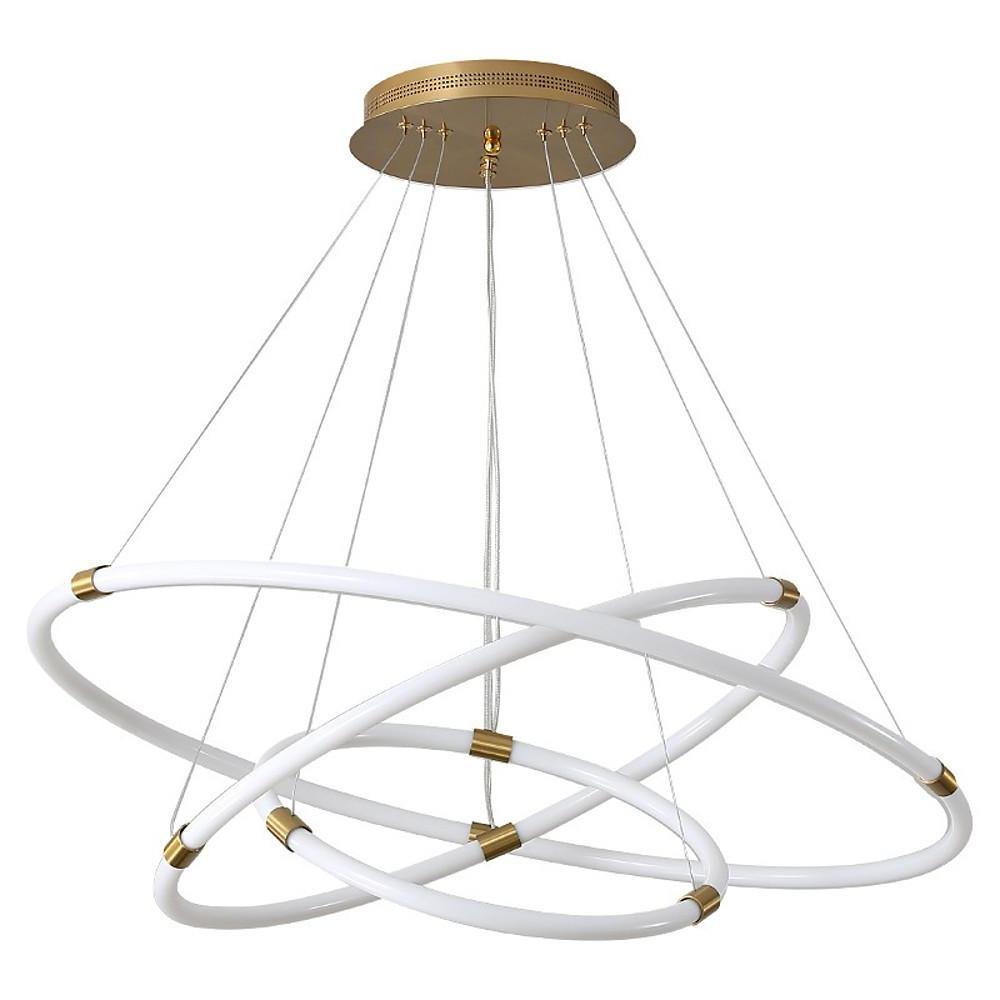 Modern Circular LED Chandelier - 2/3-Light Gold Metal & Acrylic