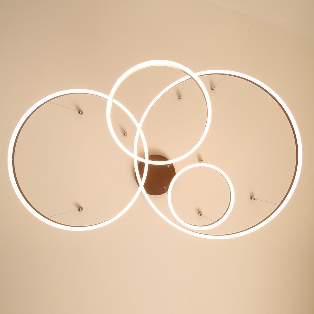 Modern Circle Aluminum Chandelier with Adjustable LED Light