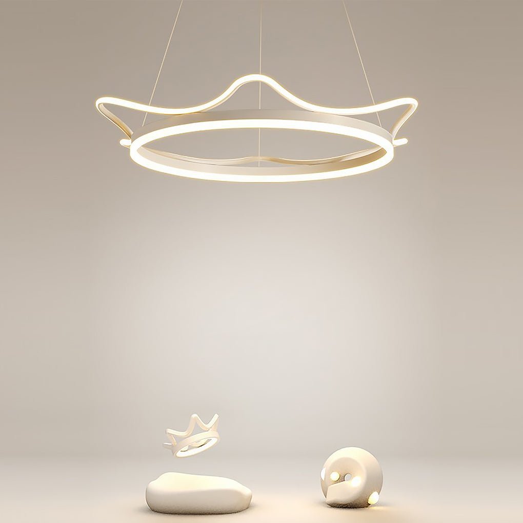Modern Crown Chandelier Dimmable LED Ceiling Light with Remote