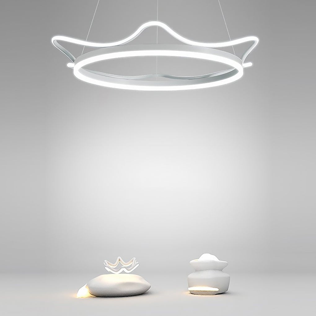 Modern Crown Chandelier Dimmable LED Ceiling Light with Remote