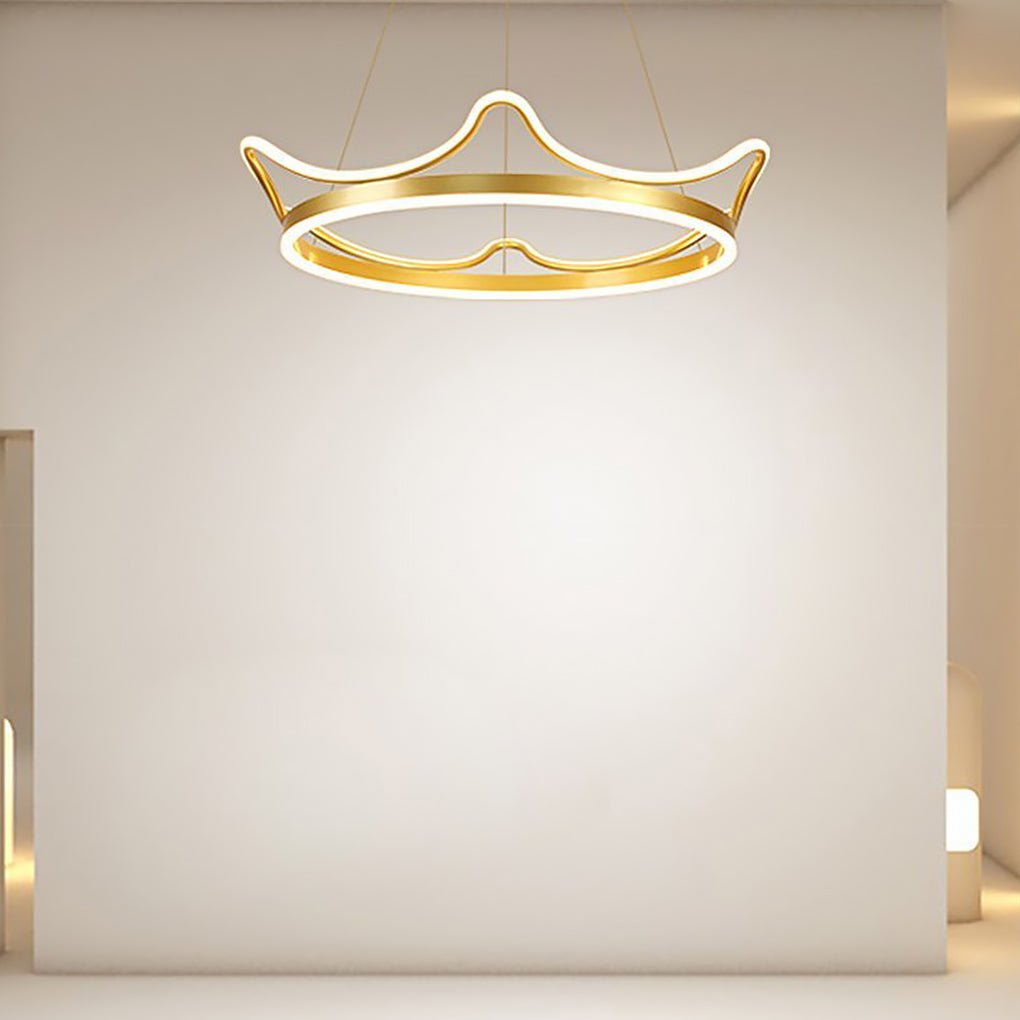 Modern Crown Chandelier Dimmable LED Ceiling Light with Remote