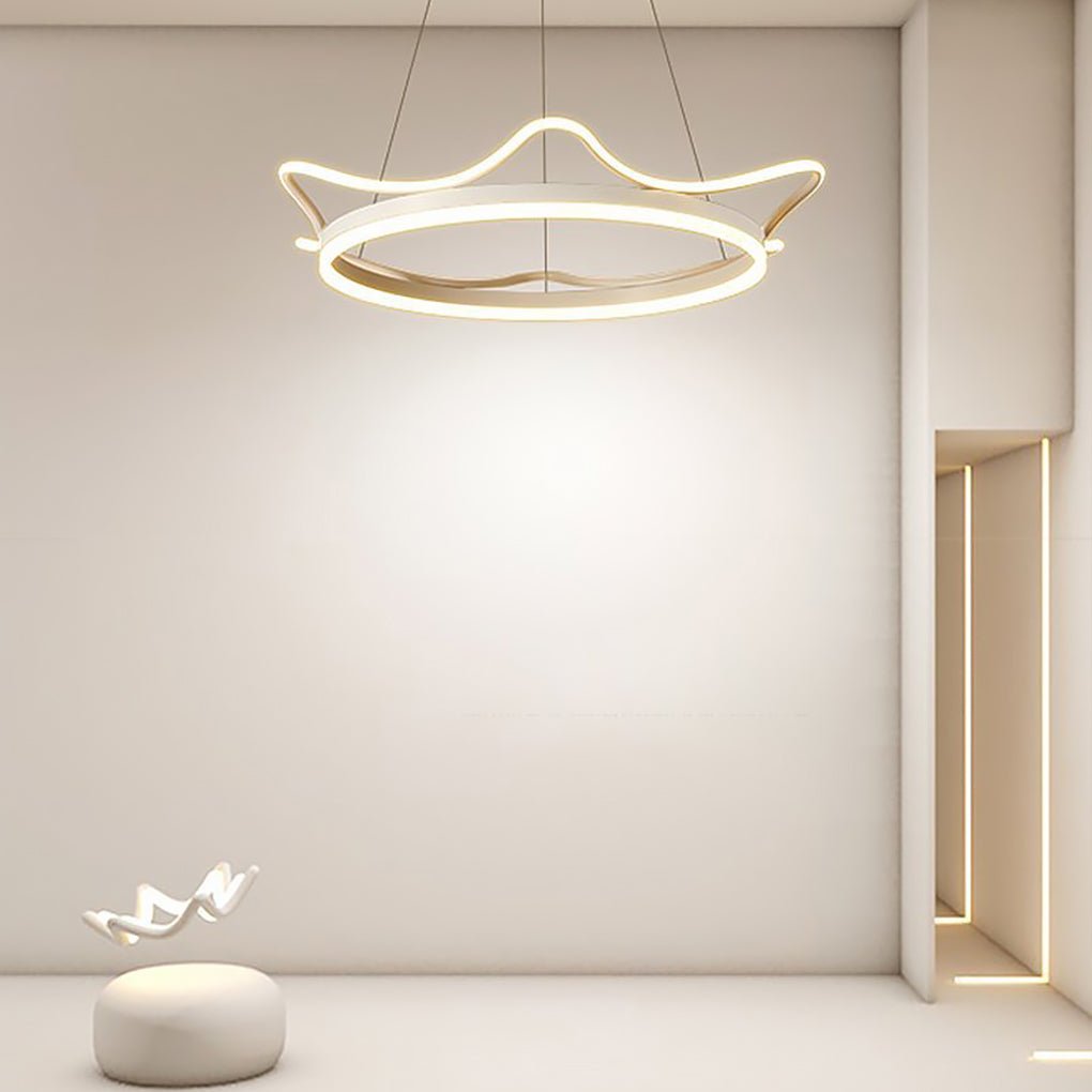 Modern Crown Chandelier Dimmable LED Ceiling Light with Remote