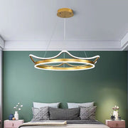 Modern Crown Chandelier Dimmable LED Ceiling Light with Remote