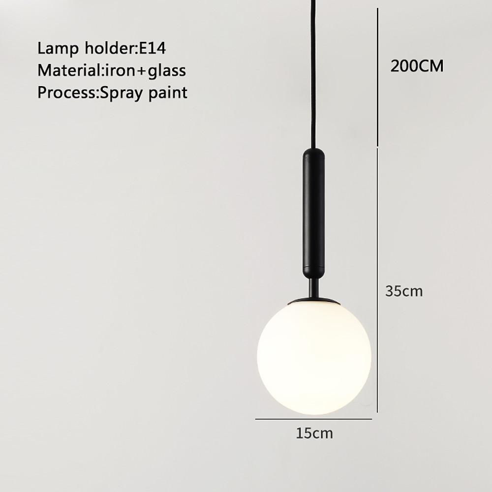 Glass Ball Modern Pendant Light with Electroplated Metal Frame