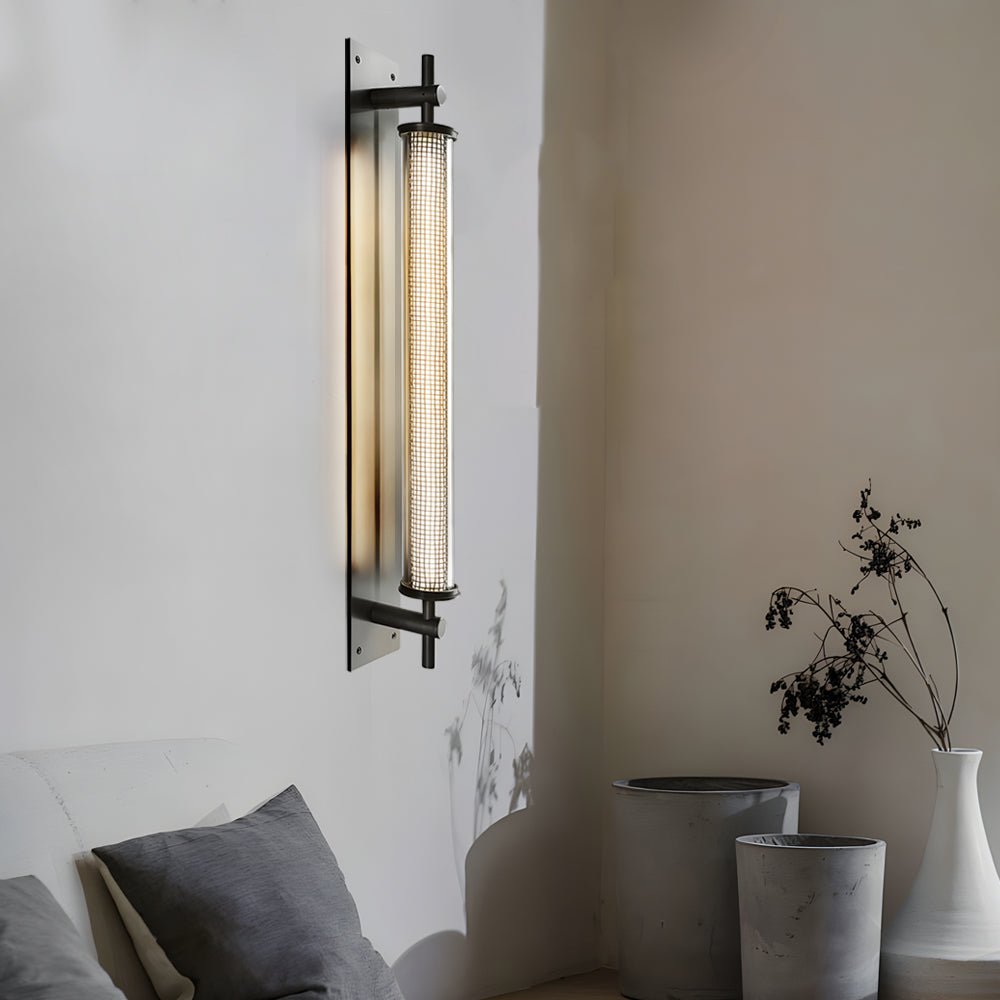 Industrial Black Stainless Steel Tube Wall Light - 19.7-In