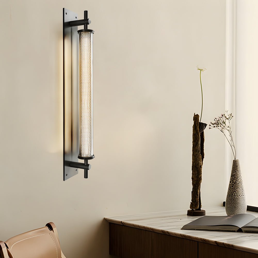 Industrial Black Stainless Steel Tube Wall Light - 19.7-In