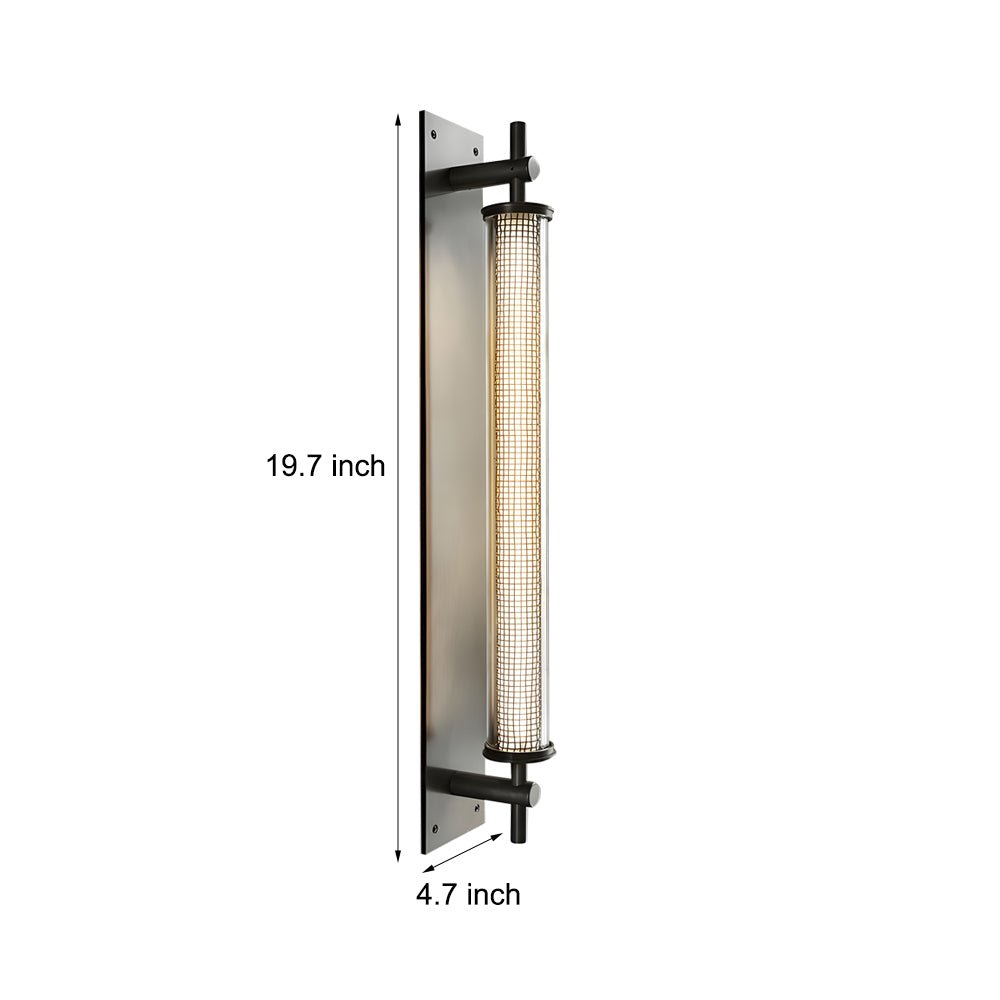 Industrial Black Stainless Steel Tube Wall Light - 19.7-In