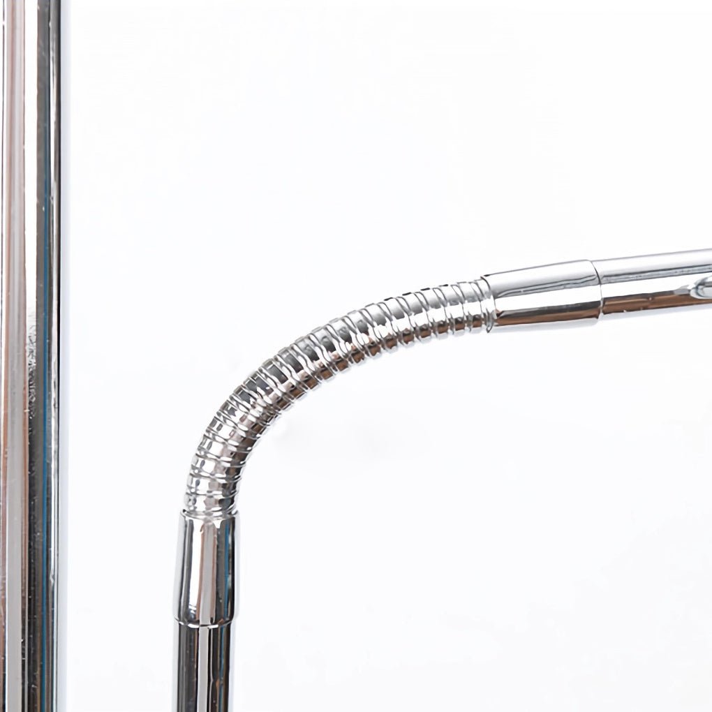 Multi-Angle Chrome Floor Lamp with Glass Shades