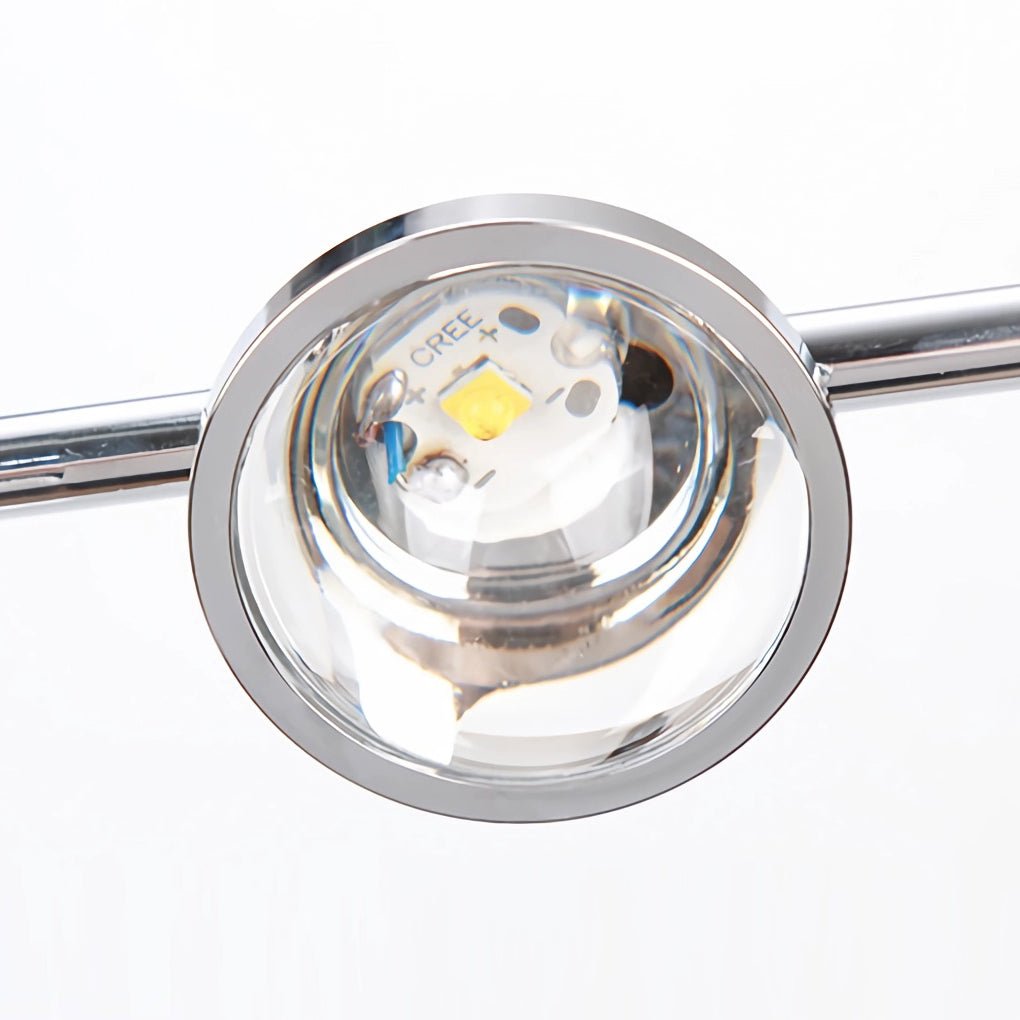 Multi-Angle Chrome Floor Lamp with Glass Shades