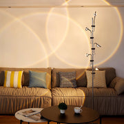 Multi-Angle Chrome Floor Lamp with Glass Shades