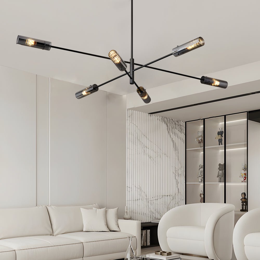 Industrial Sputnik Chandelier - Linear Copper Pendant Light