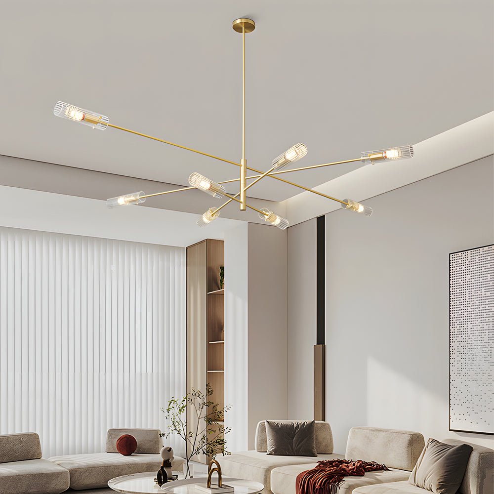 Industrial Sputnik Chandelier - Linear Copper Pendant Light