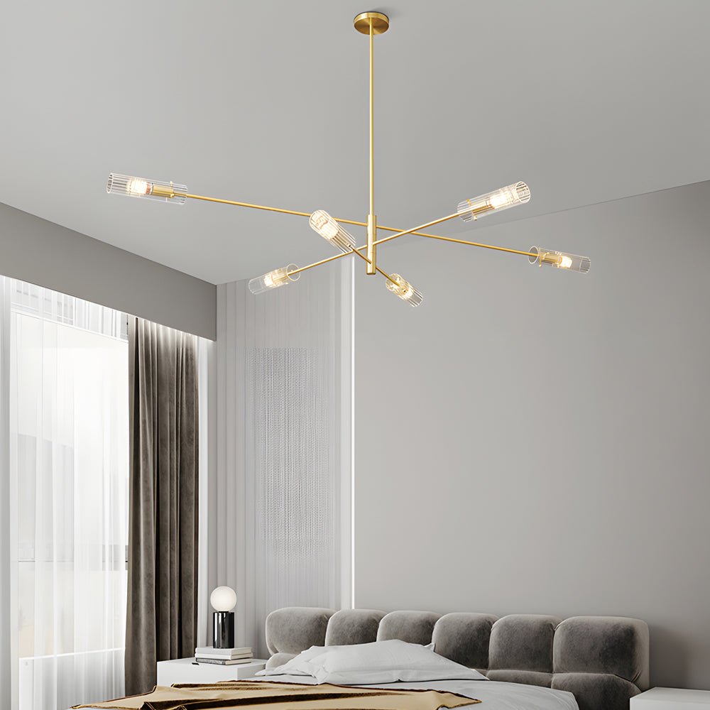 Industrial Sputnik Chandelier - Linear Copper Pendant Light