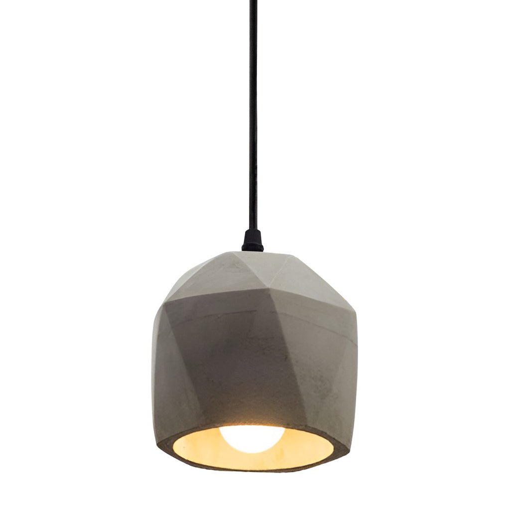 Industrial Cement Pendant Light with Geometric Design