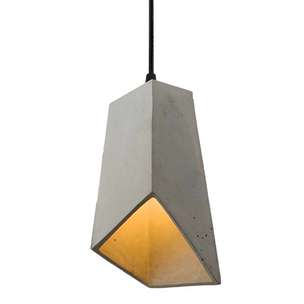 Industrial Cement Pendant Light with Geometric Design