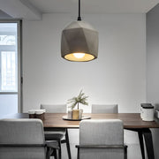 Industrial Cement Pendant Light with Geometric Design