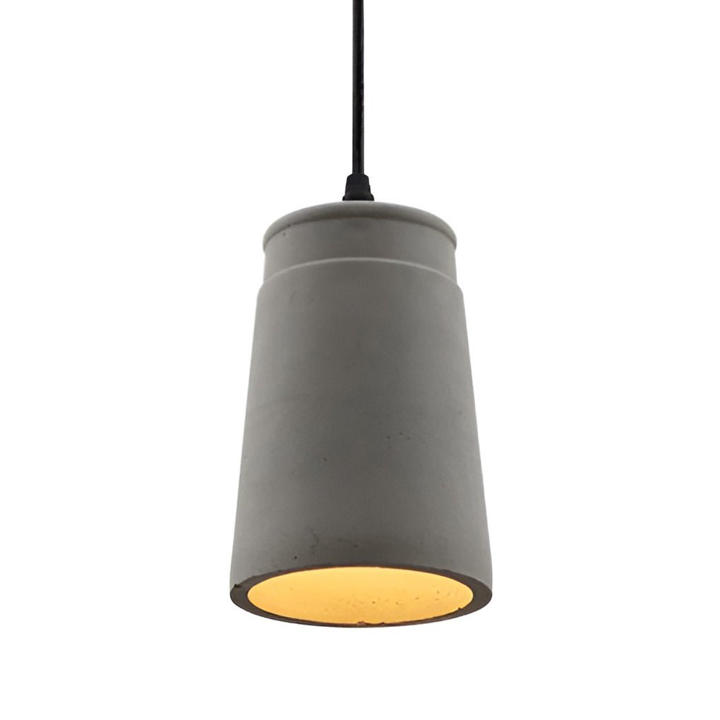 Industrial Cement Pendant Light with Geometric Design