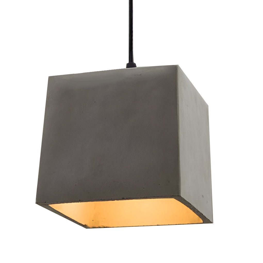 Industrial Cement Pendant Light with Geometric Design