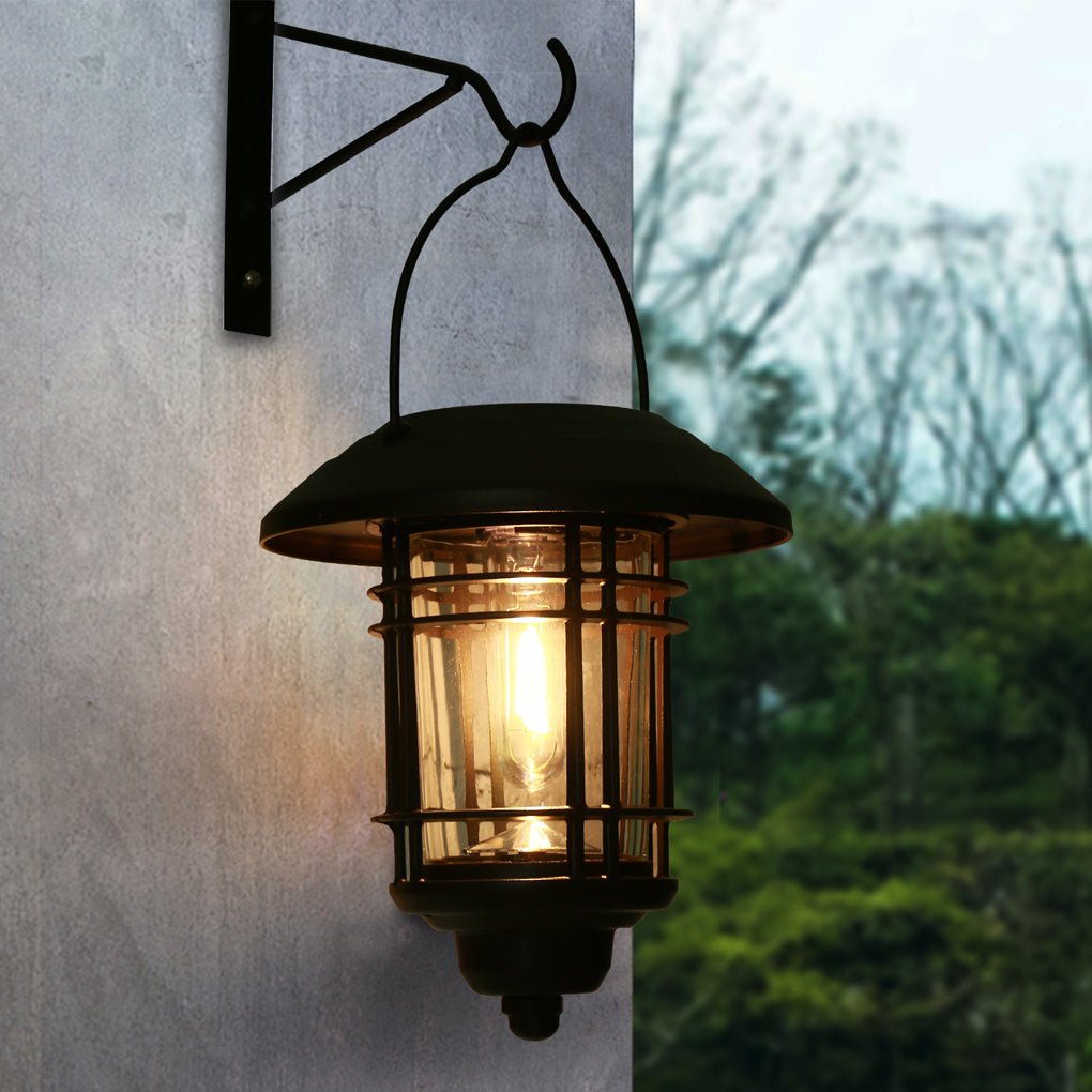 Solar Outdoor Wall Light Industrial Die-Cast Aluminum Glass LED