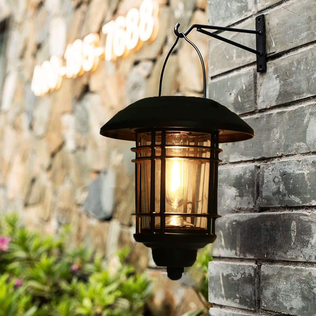 Solar Outdoor Wall Light Industrial Die-Cast Aluminum Glass LED