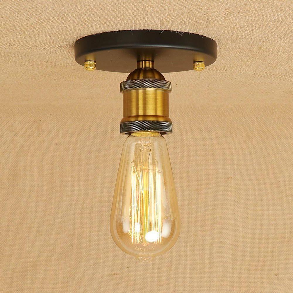 Mini Rustic Metal Flush Mount Ceiling Light - Retro Style