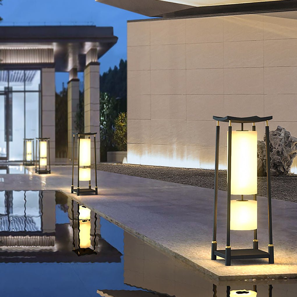 Solar-Powered LED Outdoor Landscape Light Asian-Inspired Design