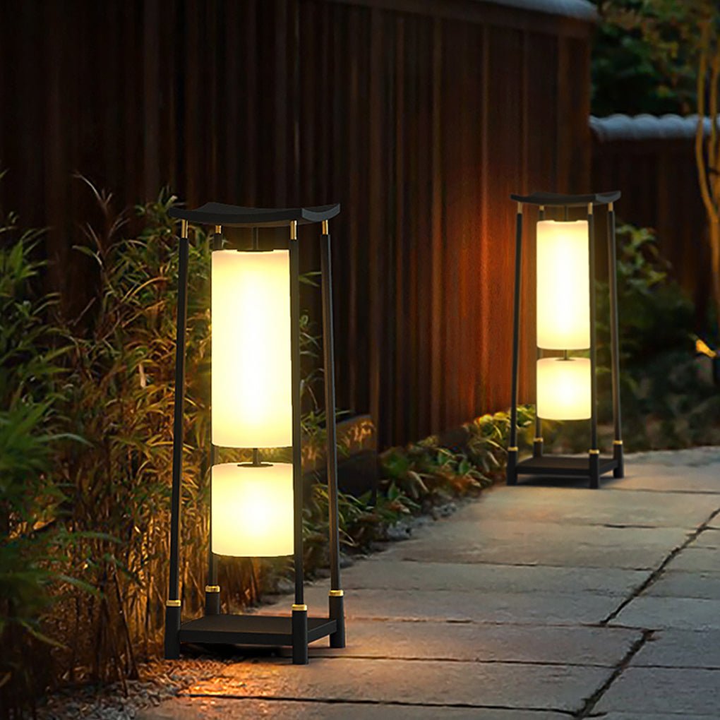 Solar-Powered LED Outdoor Landscape Light Asian-Inspired Design