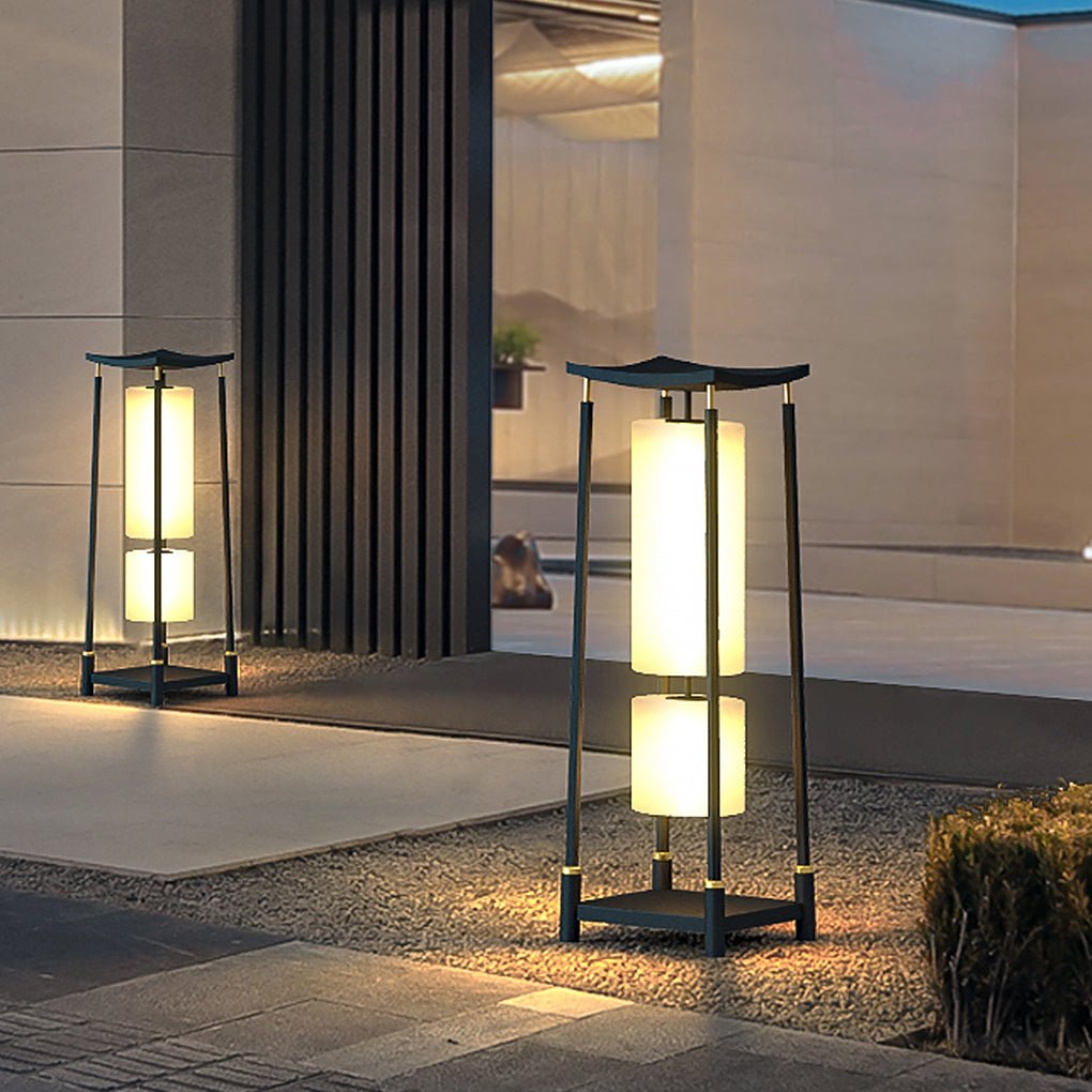 Solar-Powered LED Outdoor Landscape Light Asian-Inspired Design