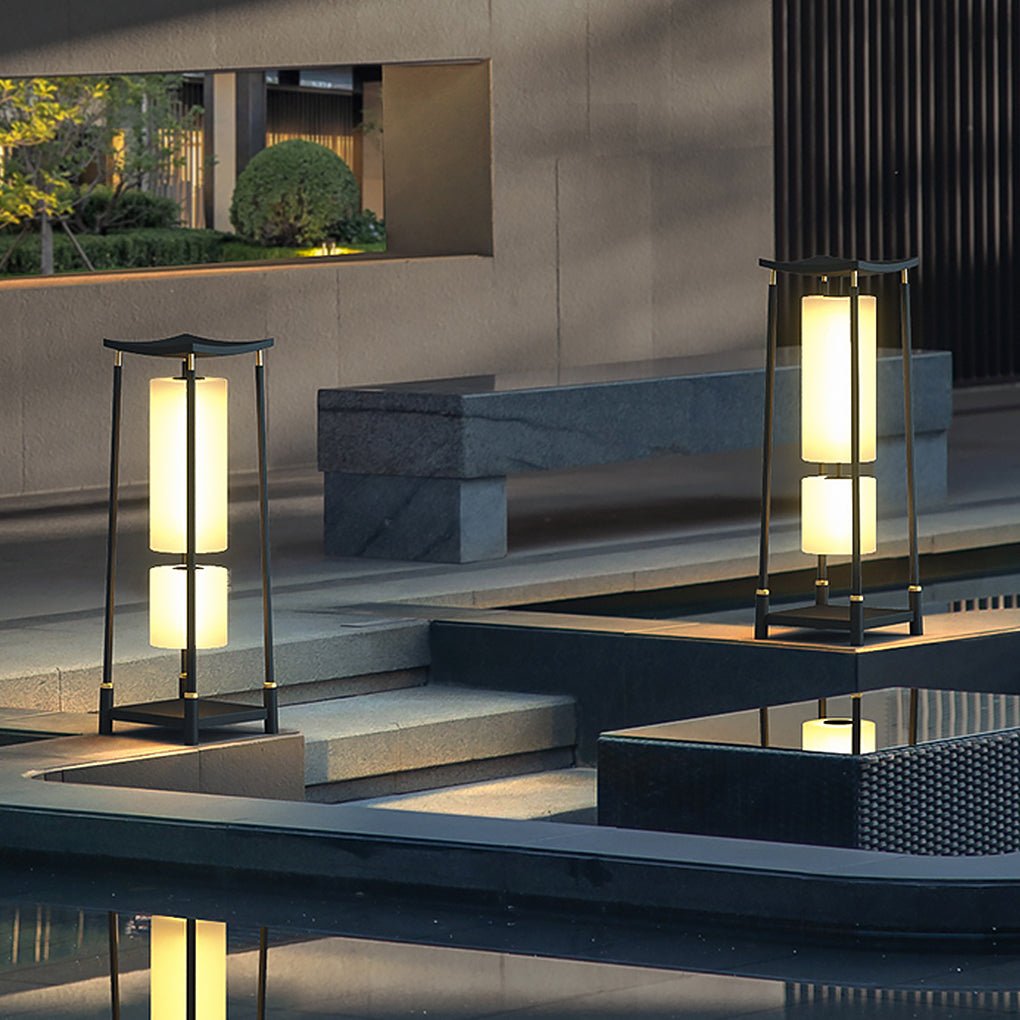 Solar-Powered LED Outdoor Landscape Light Asian-Inspired Design