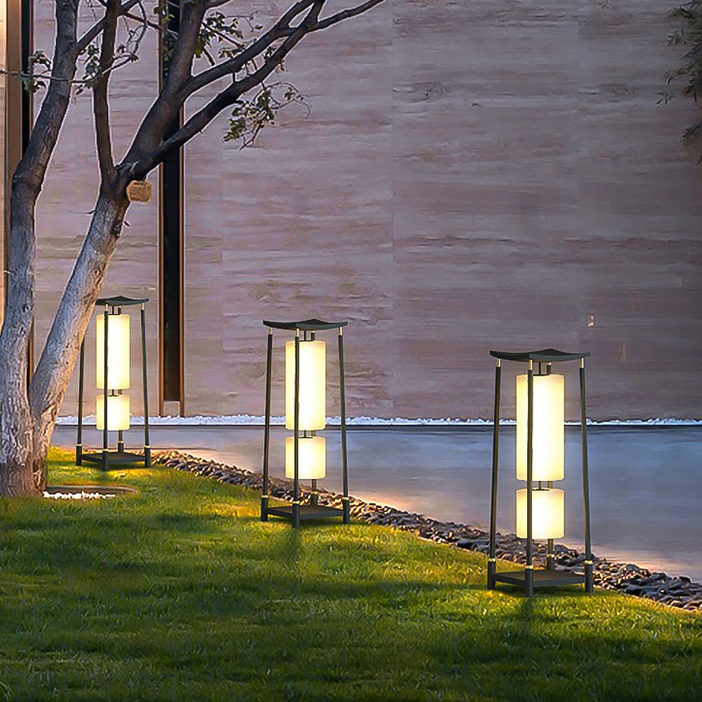 Solar-Powered LED Outdoor Landscape Light Asian-Inspired Design