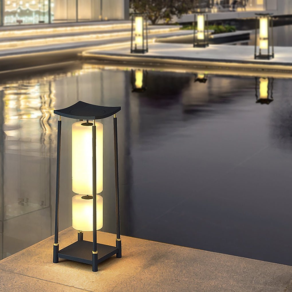 Solar-Powered LED Outdoor Landscape Light Asian-Inspired Design