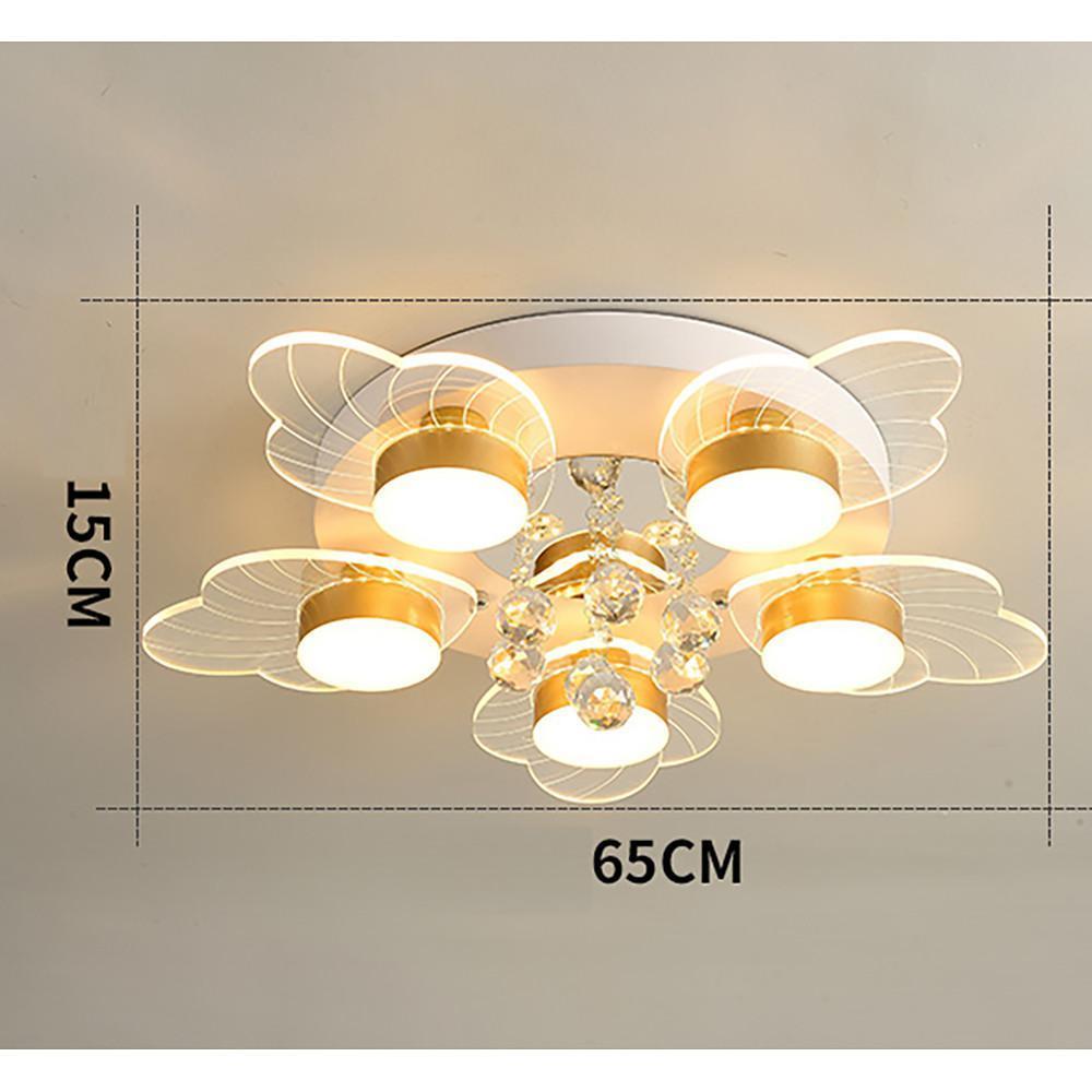 Flower Design Flush Mount Ceiling Light Metal Acrylic LED