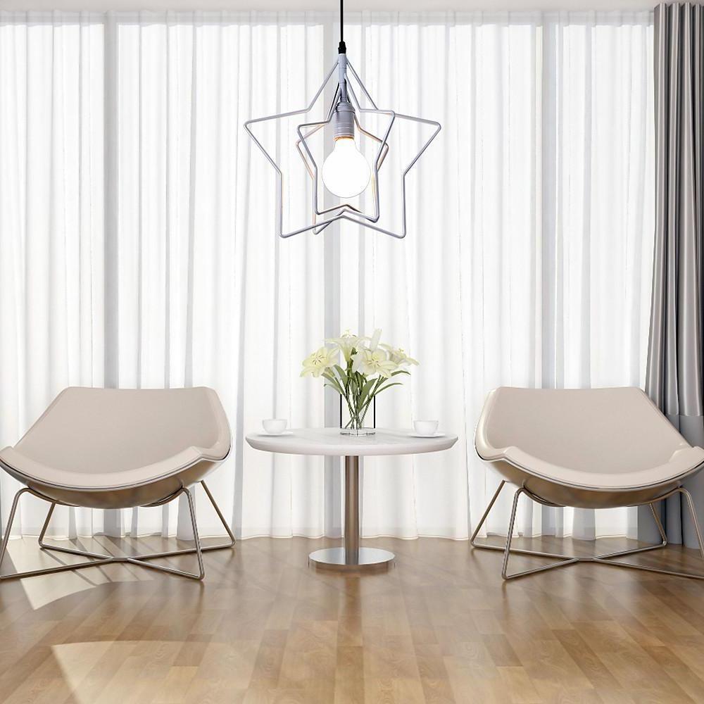 Modern Star Shaped Metal Pendant Light with Adjustable Cord