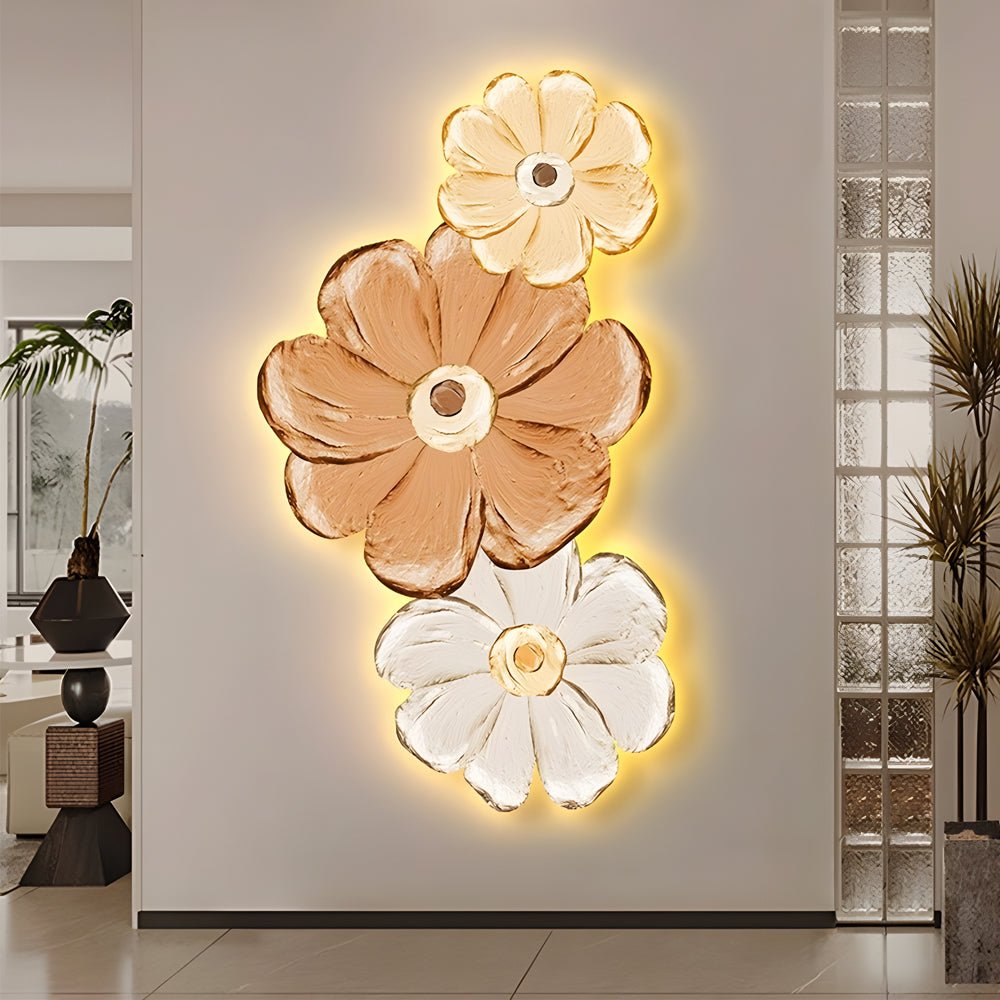 LED Illuminated Floral Wall Art with Remote Control