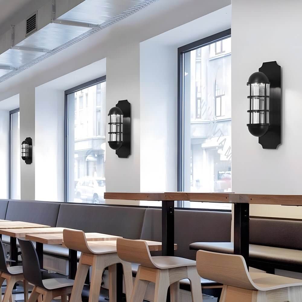Retro Telephone Booth Iron & Glass LED Wall Sconce Light